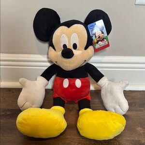 Disney Mickey Mouse Plush Toy Black and Red Stuffed Animal NWT